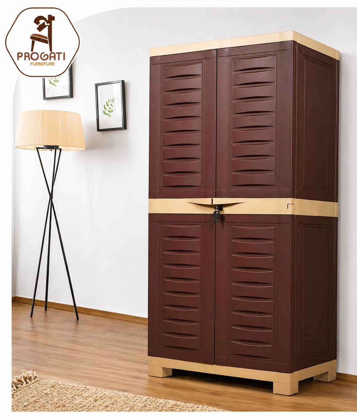 Waterproof plastic molded cabinet for home storage